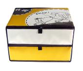 史努比條紋兩格收納盒