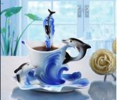 海豚單杯碟
