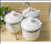 水波紋3.5寸調(diào)味盅配鐵