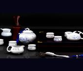 國(guó)色天香 青花茶具12件套