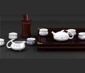 國(guó)色天香 （青花茶具八件套）