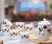 泉之韻陶瓷茶具8件套