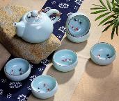 龍泉青瓷小鯉魚杯套裝