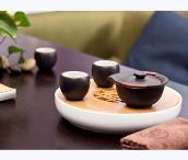 花開(kāi)黑釉茶具